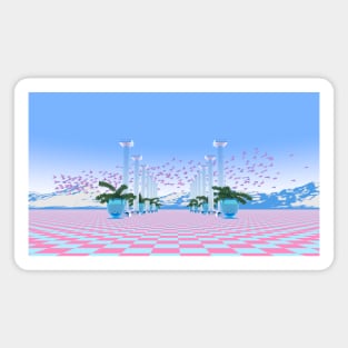 Vaporwave Landscape Magnet